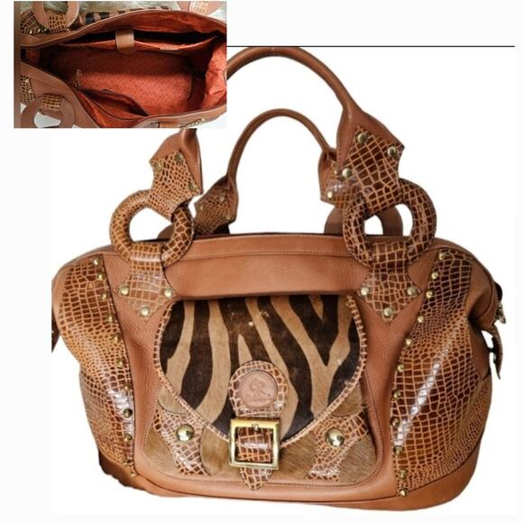 Leather Weekender Overnight Satchel Duffel Bag - Picture 3 of 14